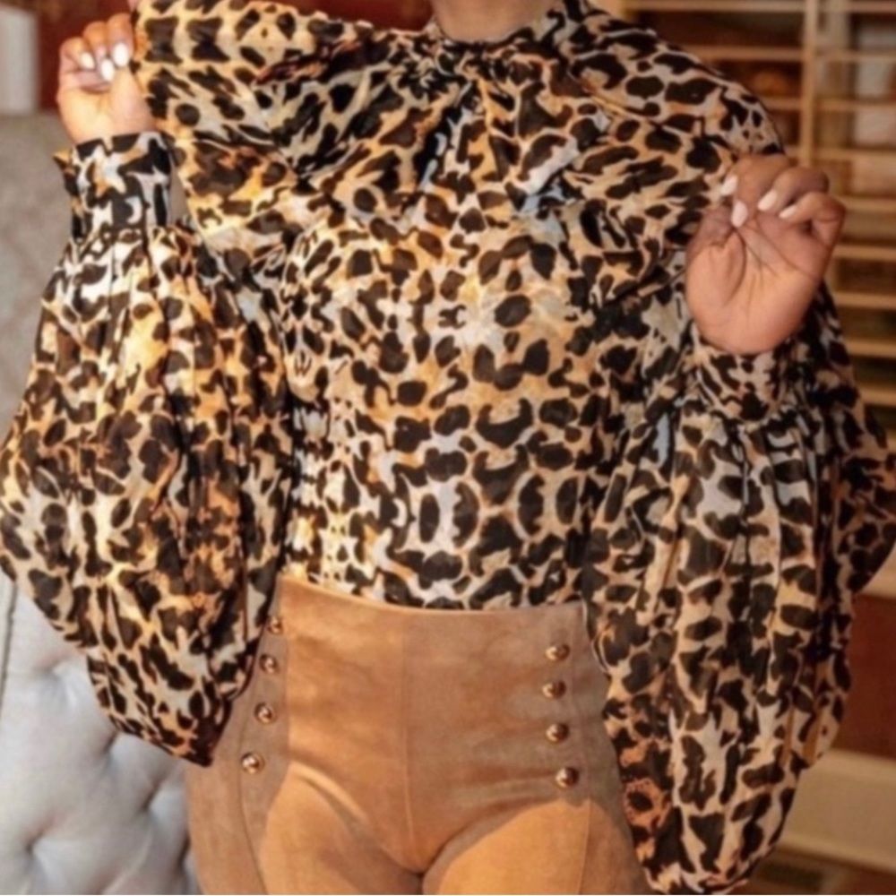 Silky Animal Print Blouse